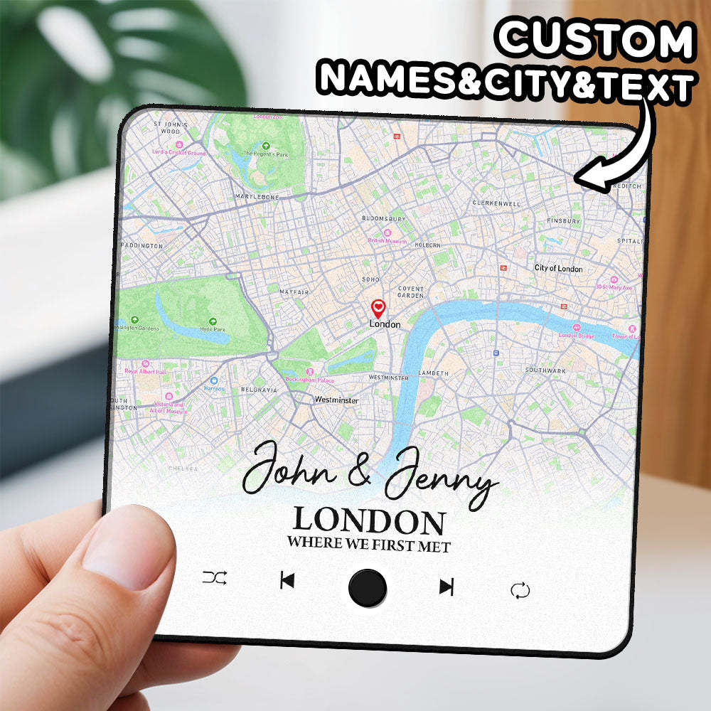 Customized Album Fridge Magnet Custom Where it all Began City Map Music Magnets Can Play Songs Anniversary Gifts