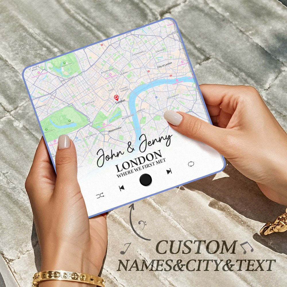 Customized Album Fridge Magnet Custom Where it all Began City Map Music Magnets Can Play Songs Anniversary Gifts - PhotoMoonLamp