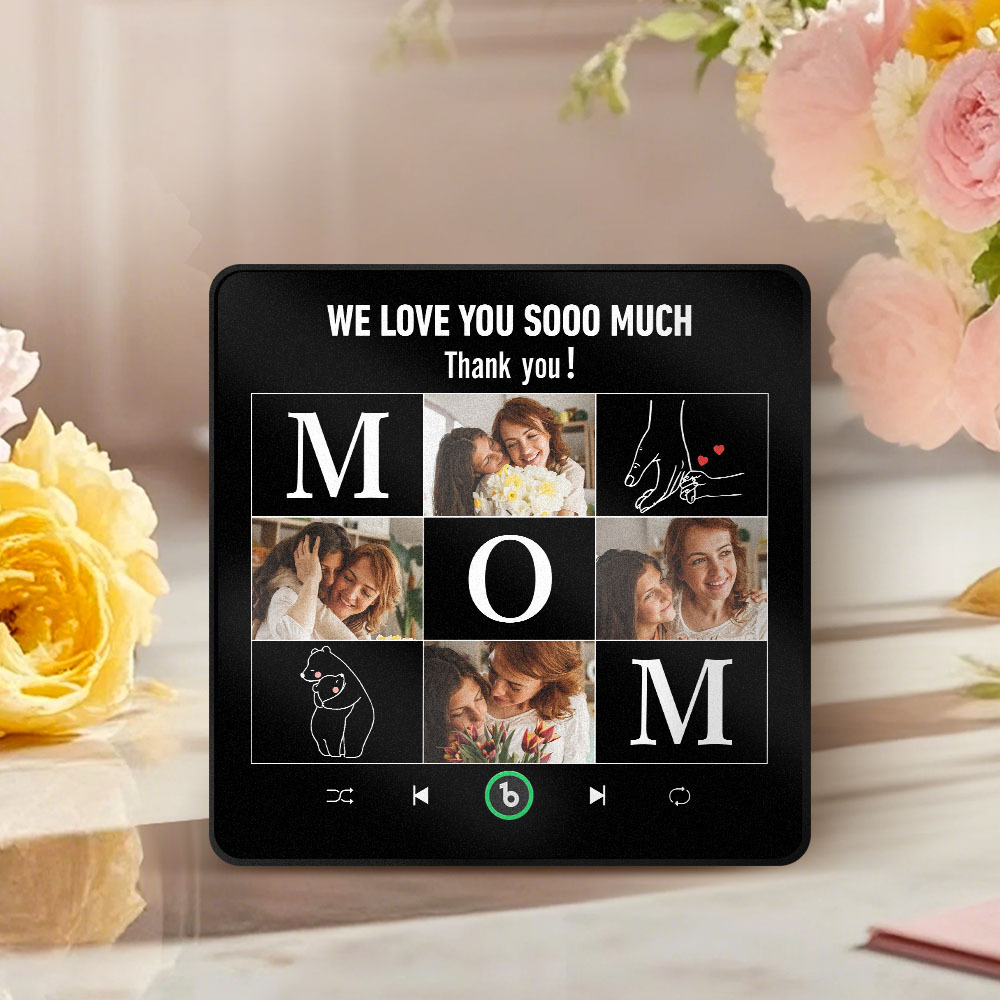 Mother's Day Custom Music Fridge Magnet Personalized Photo and Text Frame Gift for Mom