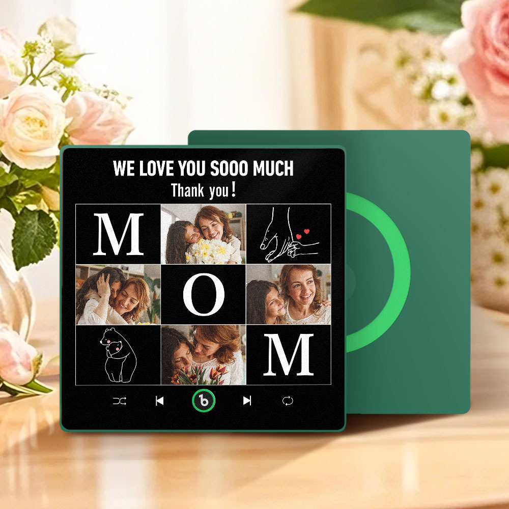 Mother's Day Custom Music Fridge Magnet Personalized Photo and Text Frame Gift for Mom