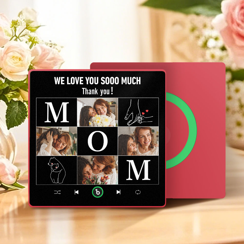 Mother's Day Custom Music Fridge Magnet Personalized Photo and Text Frame Gift for Mom