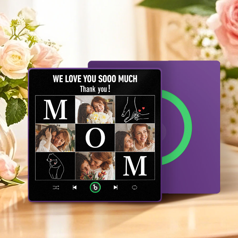 Mother's Day Custom Music Fridge Magnet Personalized Photo and Text Frame Gift for Mom