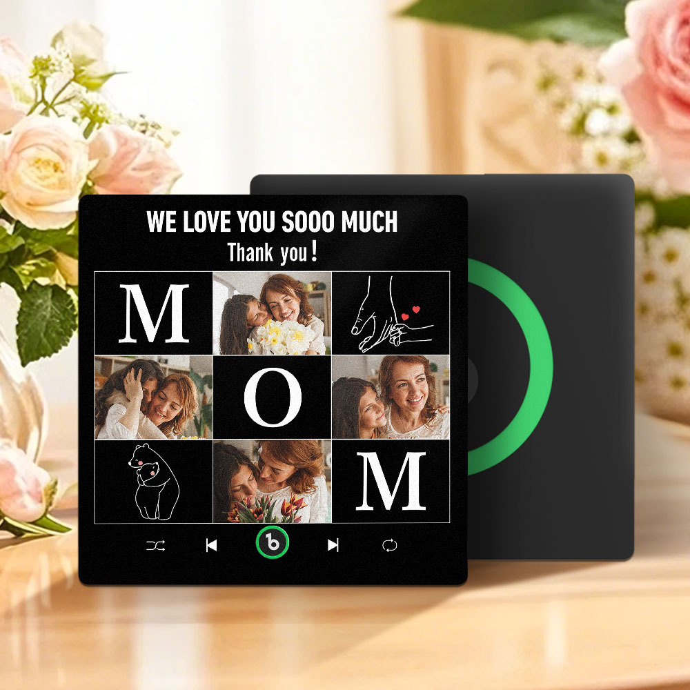 Mother's Day Custom Music Fridge Magnet Personalized Photo and Text Frame Gift for Mom