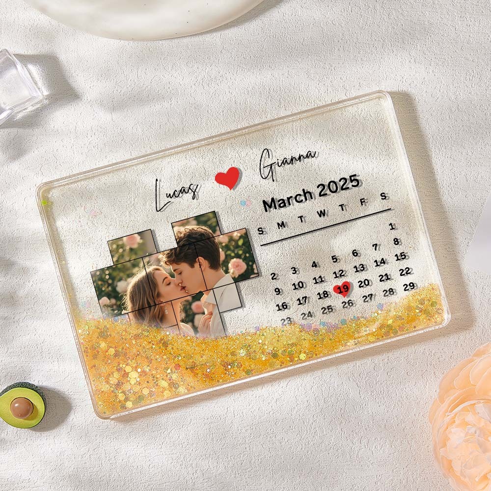 Custom Photo Acrylic Fridge Magnets Personalized Dates Refrigerator Fridge - PhotoMoonLamp