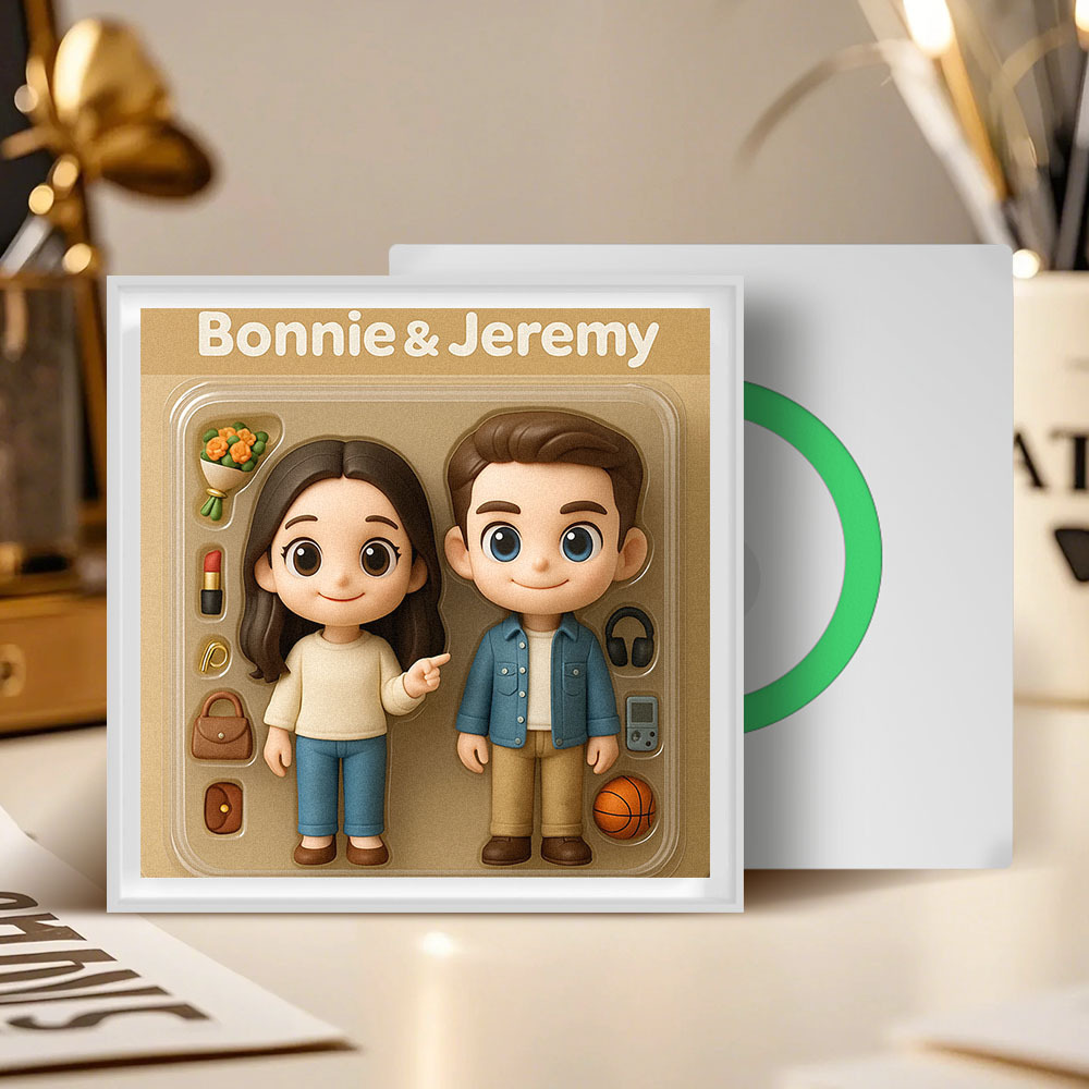 Custom 3D Figure AI Photo Personalized Music Fridge Magnets That Can Play Songs Gift for Couple - PhotoMoonLamp