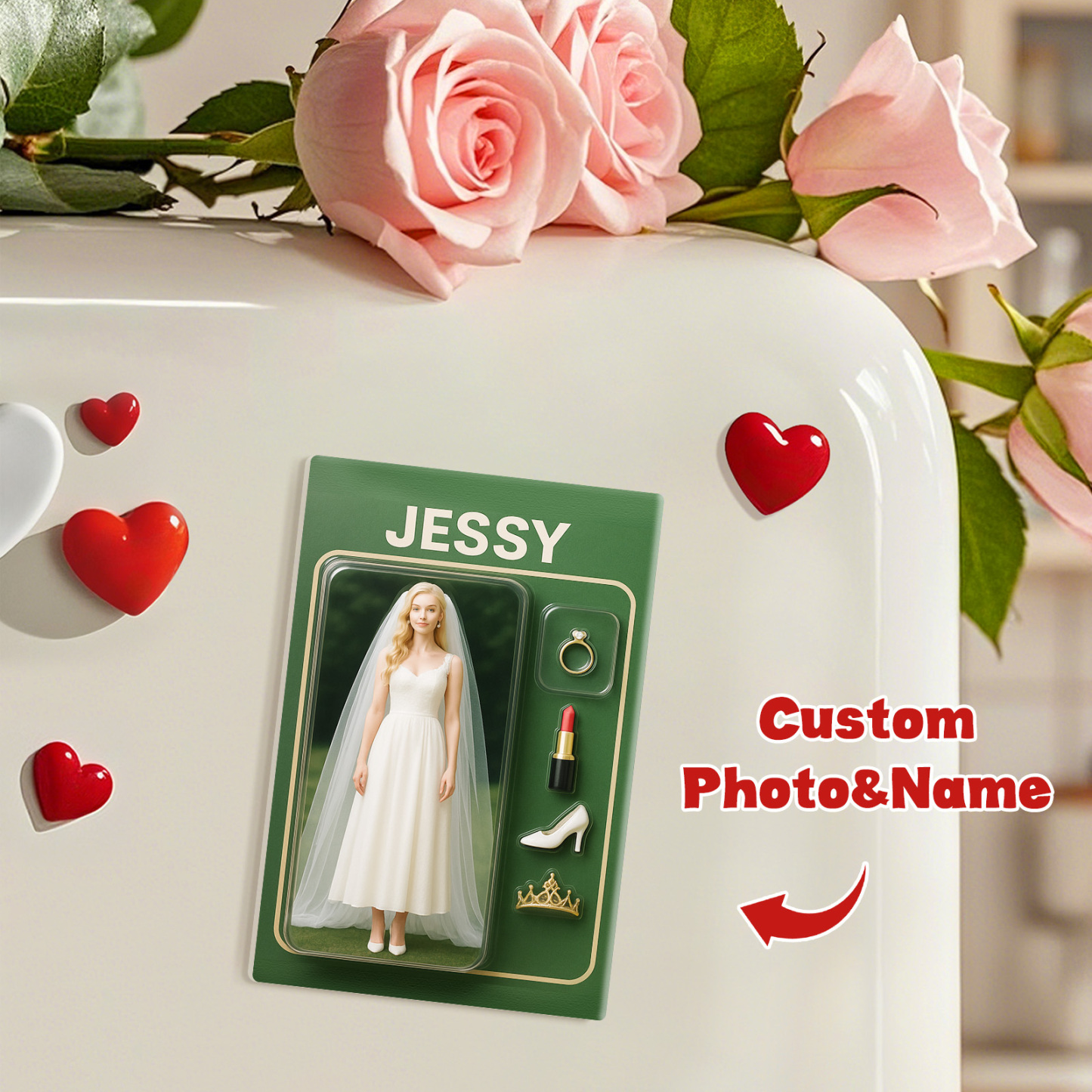 Full Body Custom 3D Effect Action Figure Pack Packaging Toy Box Style Art Gift Personalized Acrylic Fridge Magnets Couple's Gifts Wedding Gifts - PhotoMoonLamp