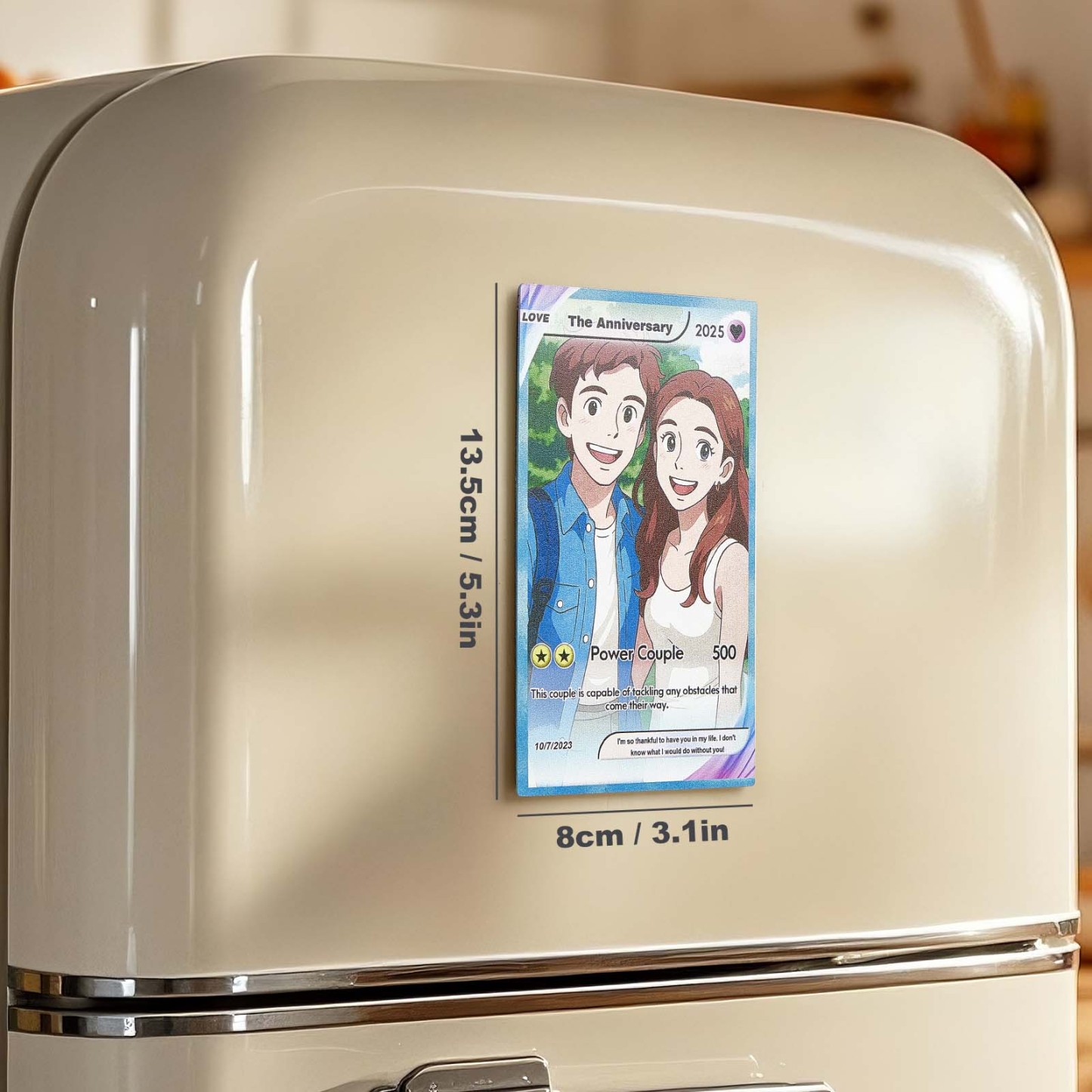 Personalized Poke Card Couple Magnet Photo Cartoon Fridge Magnets Fun Custom Keepsake for Any Occasion - PhotoMoonLamp