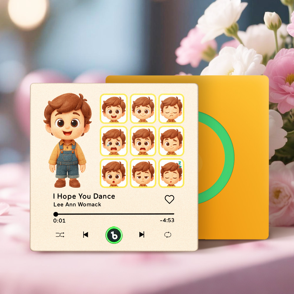 Custom Photo and Funny Expressions Music Fridge Magnet Personalized Photo Frame Gift for Her