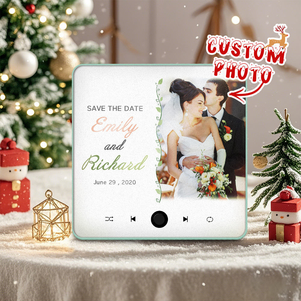 Music Fridge Magnet Custom Christmas Gift for Couples Personalized Music Magnets Can Play Songs - PhotoMoonLamp