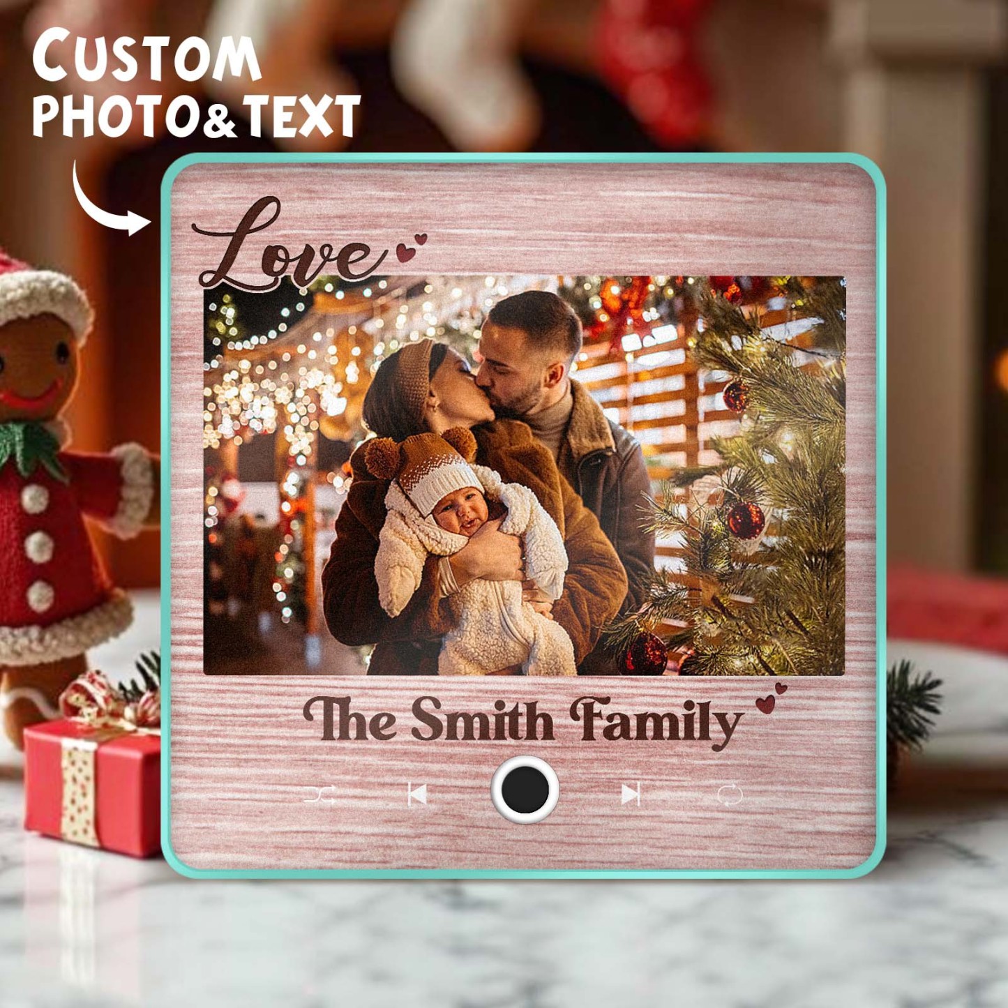 Personalized Music Fridge Magnet Creative Christmas Gift for Family Custom Music Magnets Can Play Songs Family Gifts - PhotoMoonLamp