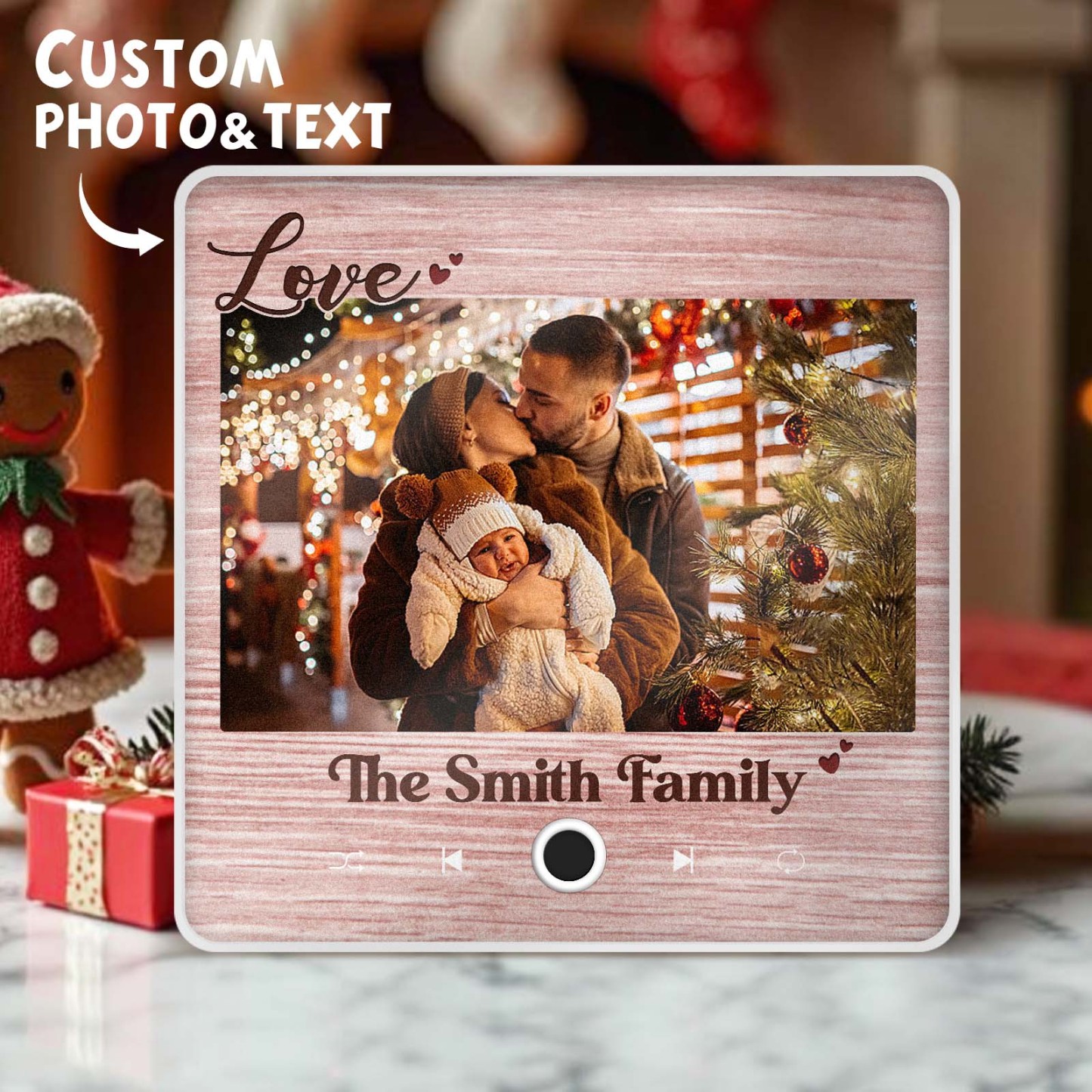 Personalized Music Fridge Magnet Creative Christmas Gift for Family Custom Music Magnets Can Play Songs Family Gifts - PhotoMoonLamp