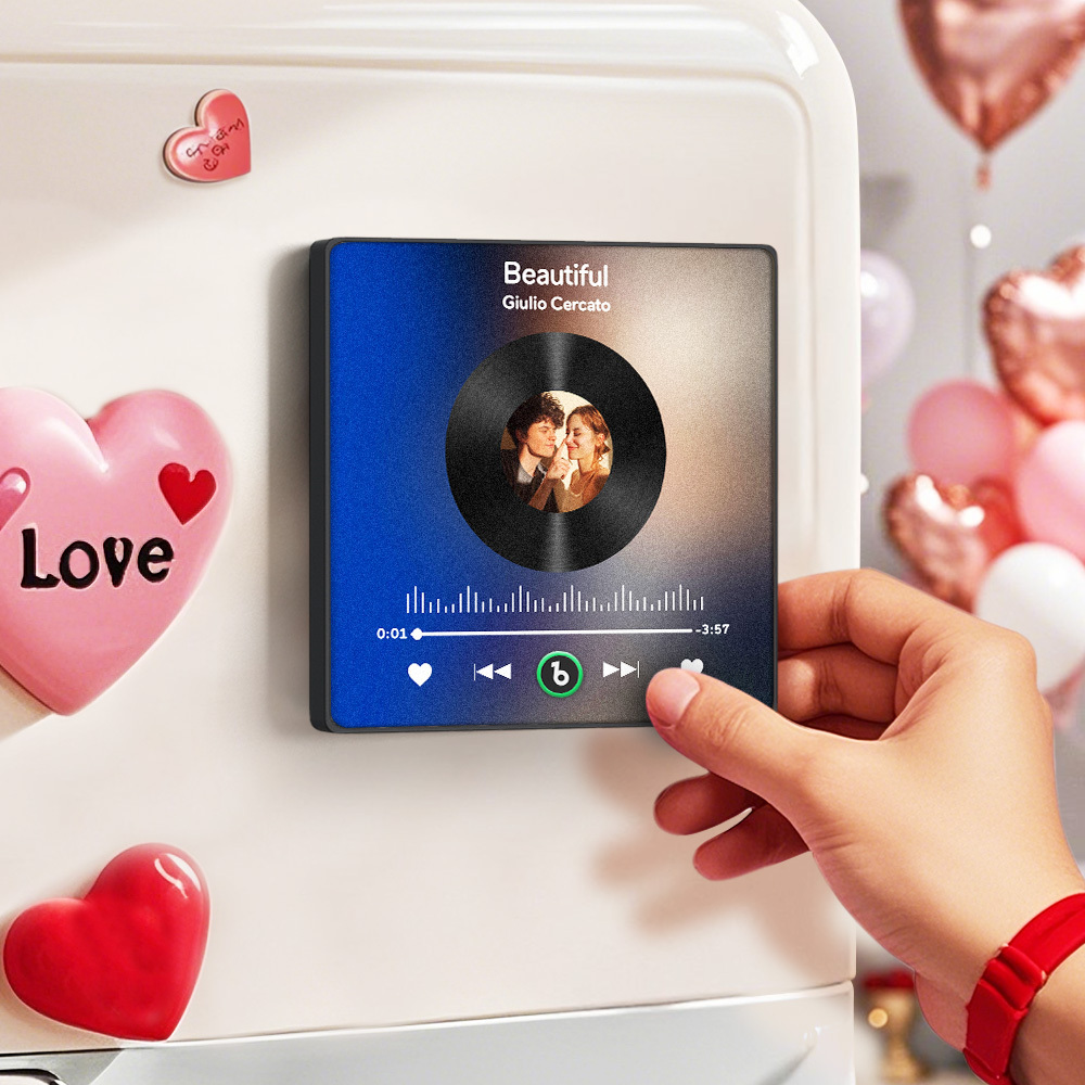 Custom Photo Fridge Magnet Music Can Be Played Without Cell Phone Music Fridge Magnet - PhotoMoonLamp