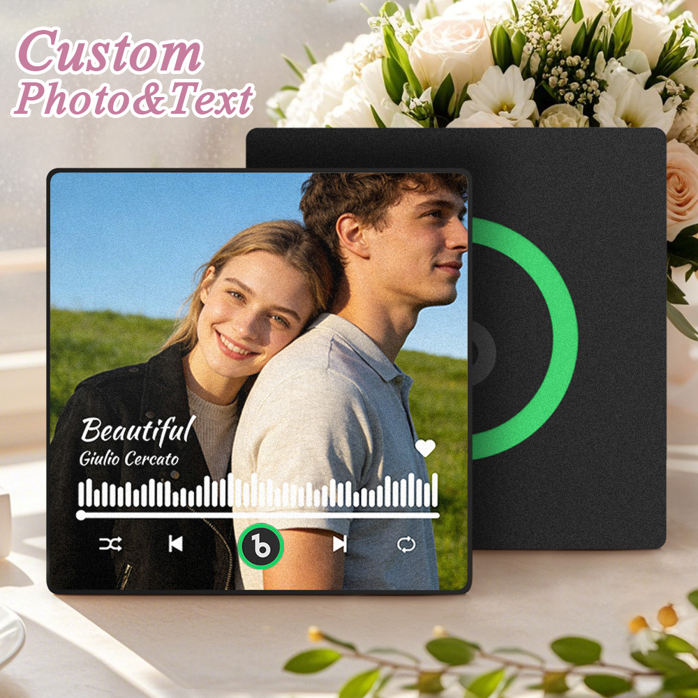 Custom Music Fridge Magnet Love Movie & Infinity Music Album Fridge Magnet Photo Music Wall Photo Music Movement That Can Be Played Valentine's Day Gifts Gift Idea - PhotoMoonLamp