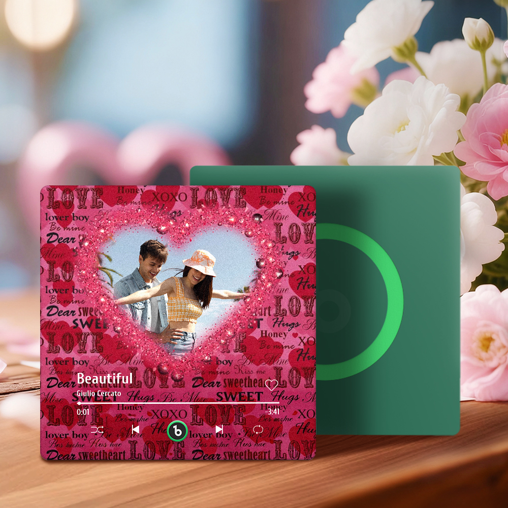 Valentine's Day Fridge Magnet Custom Photos Music Fridge Magnet Personalized Music Magnet Gift for Couples