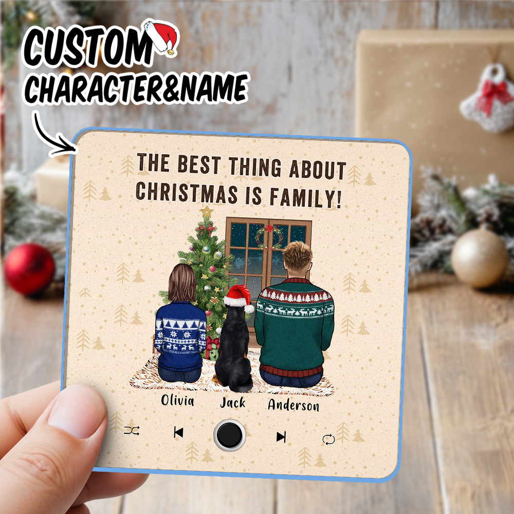 Personalized Music Fridge Magnet Custom Portrait Merry Christmas Custom Music Magnets Can Play Songs The Best Thing About Christmas Is Family