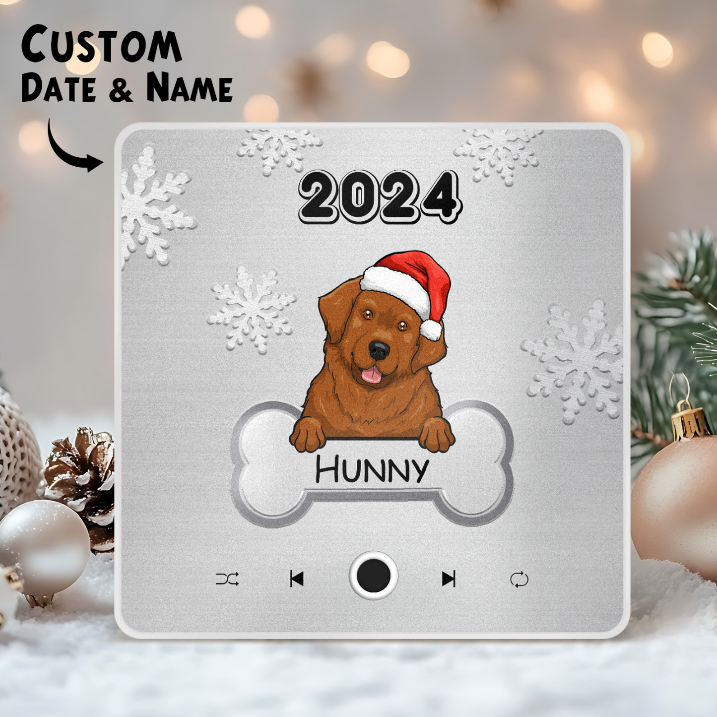 testPersonalized Music Fridge Magnet Merry Christmas Custom Music Magnets Can Play Songs Christmas Gift Family Gifts
