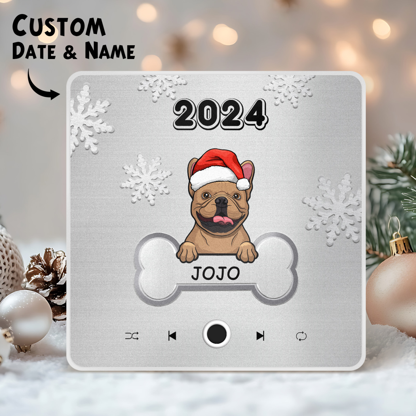 testPersonalized Music Fridge Magnet Merry Christmas Custom Music Magnets Can Play Songs Christmas Gift Family Gifts