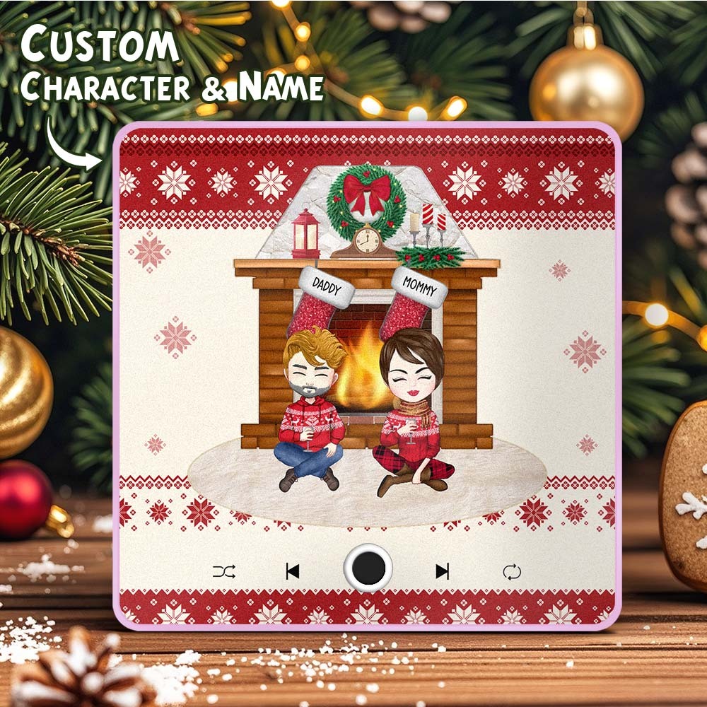 Personalized Music Fridge Magnet Custom Family and Pet Portrait Merry Christmas Music Magnets Can Play Songs Christmas Gift Family Gifts