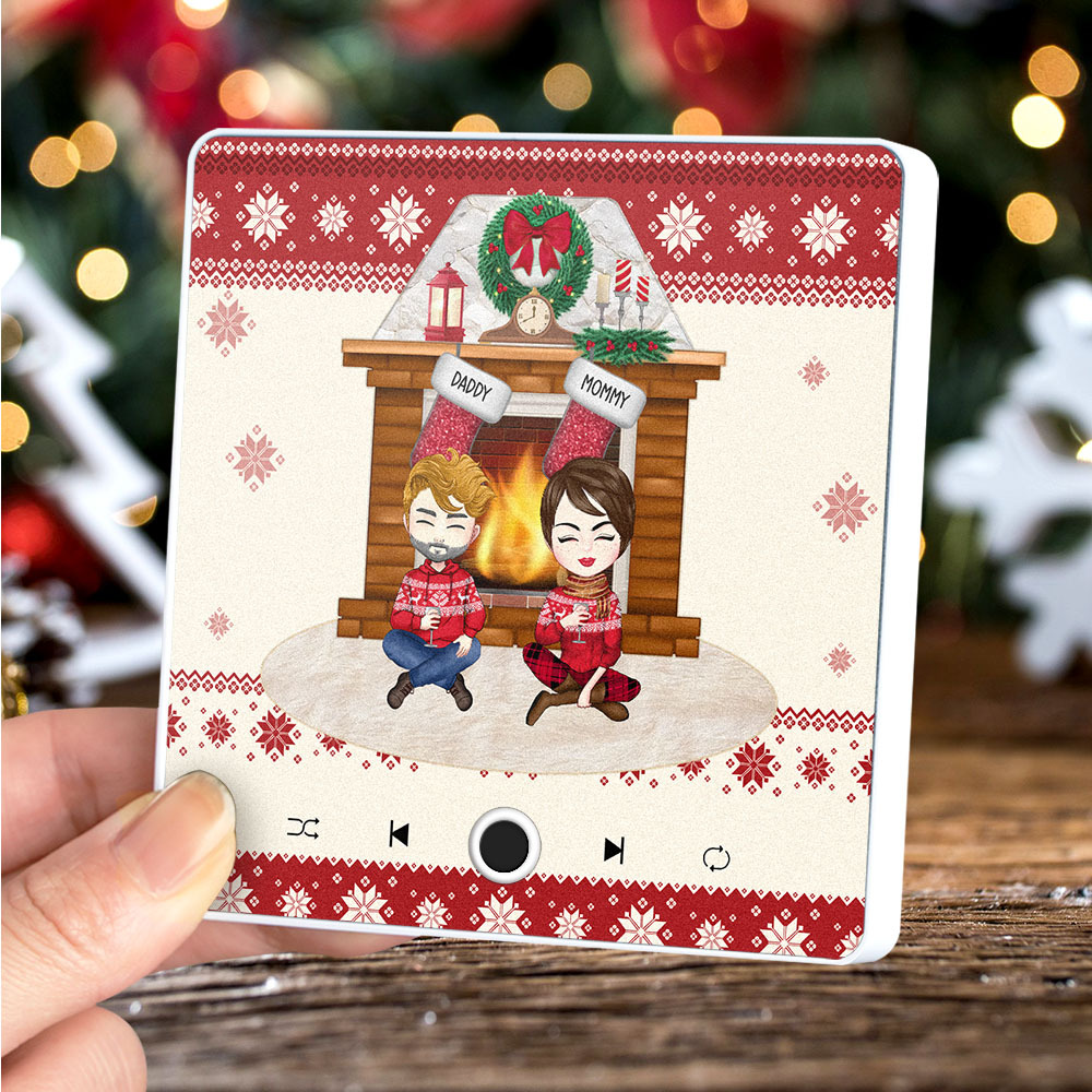 Personalized Music Fridge Magnet Custom Family and Pet Portrait Merry Christmas Music Magnets Can Play Songs Christmas Gift Family Gifts