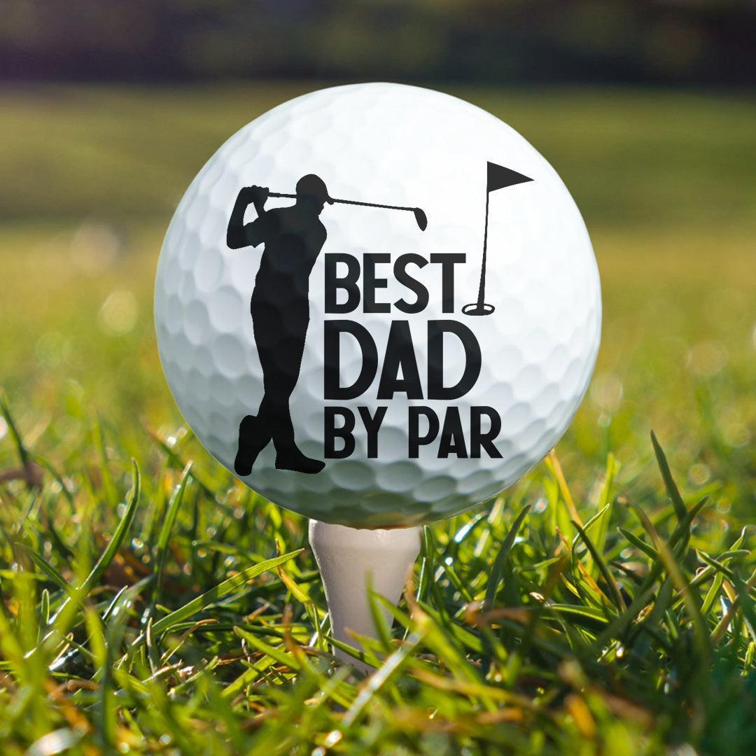 Father's Day Gifts, Best Dad By Par Grandpa Papa Husband Golf Gift - Personalized Photo Golf Ball - PhotoMoonLamp