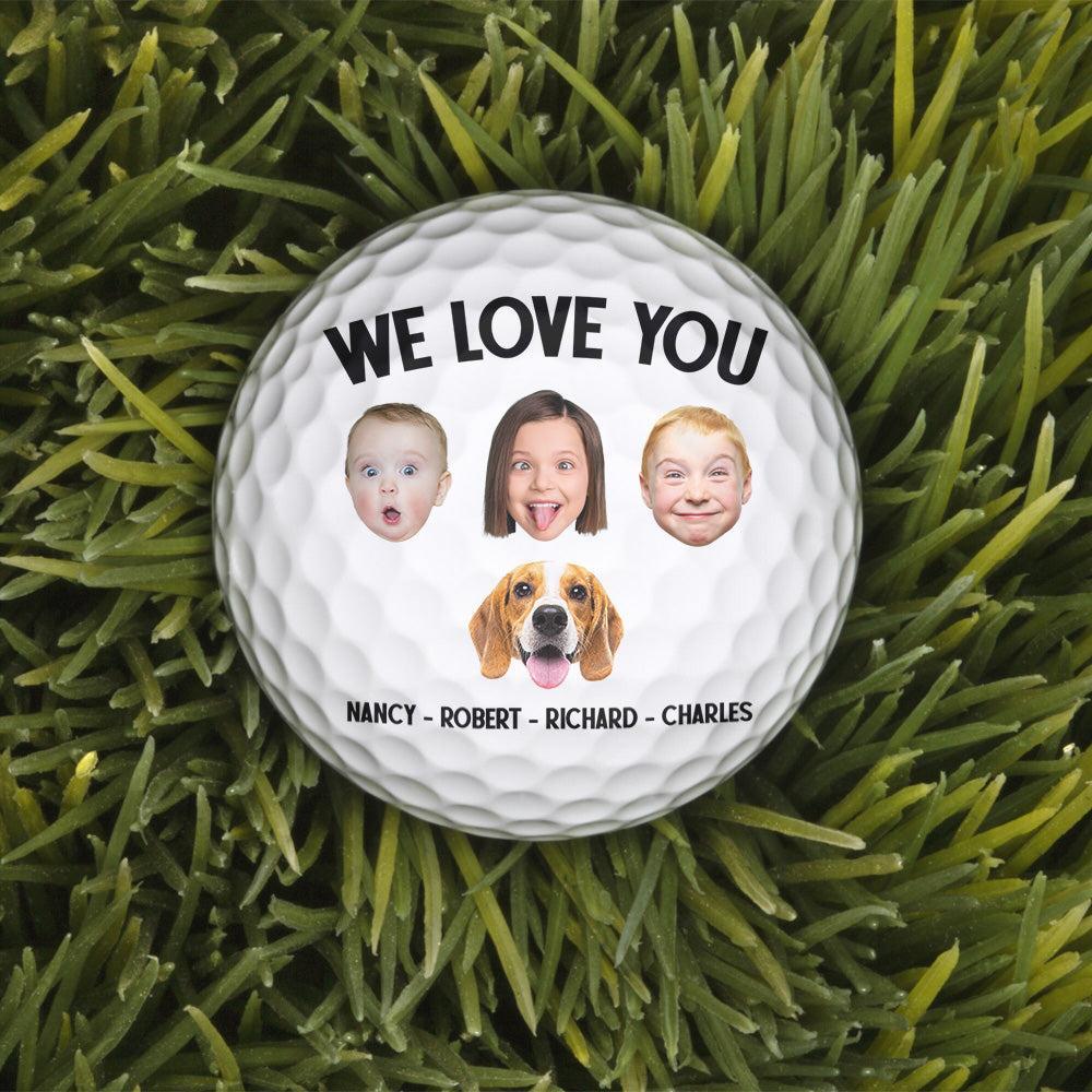Father's Day Gifts, Best Dad By Par Grandpa Papa Husband Golf Gift - Personalized Photo Golf Ball - PhotoMoonLamp