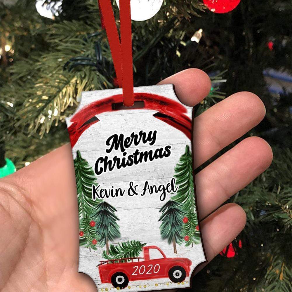 Custom Christmas Tree Ornaments Rectangle-Shaped Engraved Ornaments