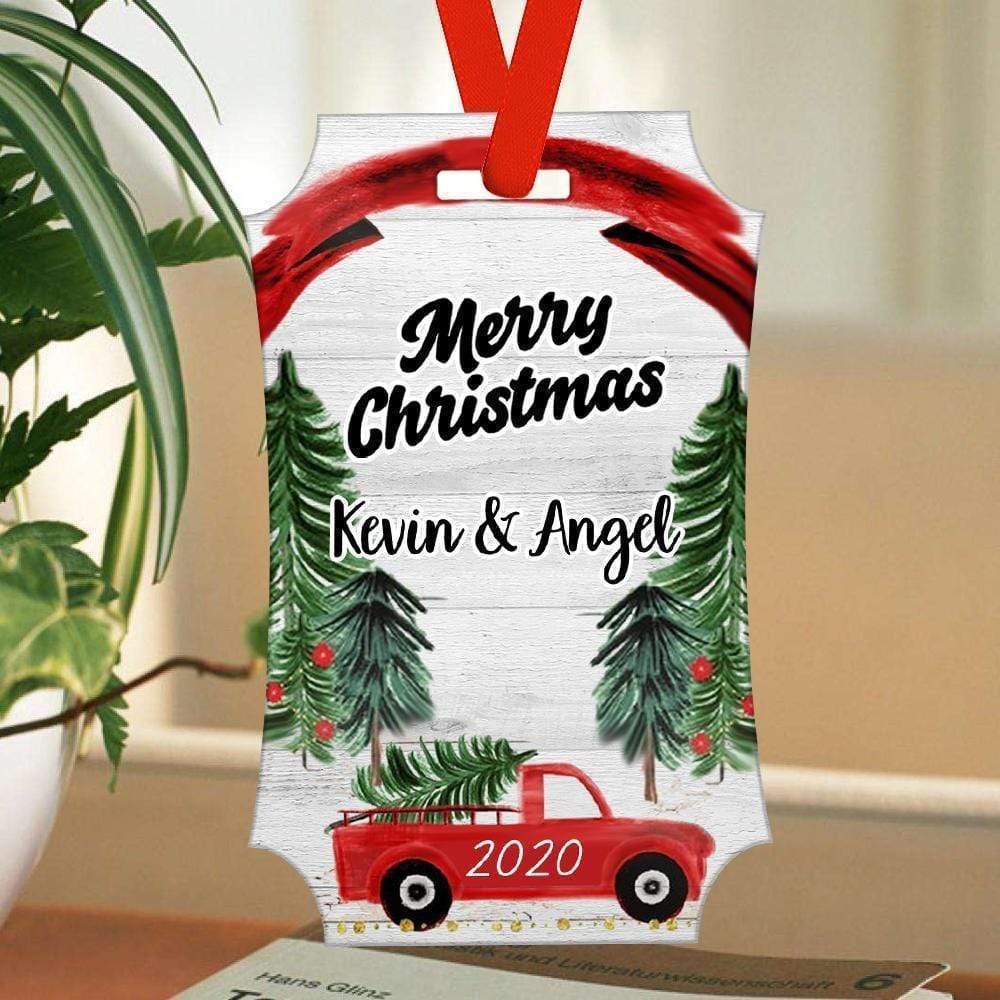 Custom Christmas Tree Ornaments Rectangle-Shaped Engraved Ornaments