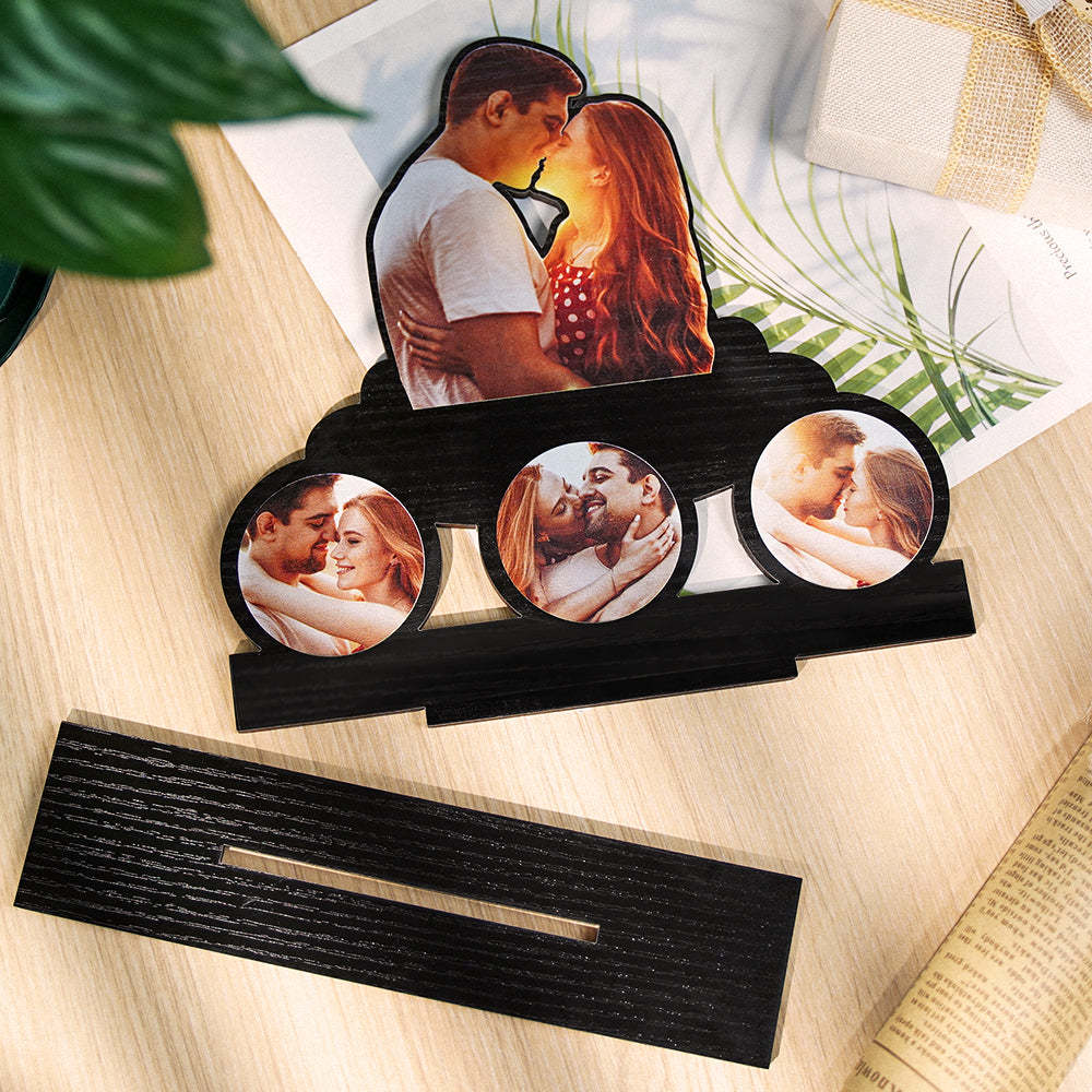 Custom Photo Wooden Frame Romantic Decor Plaque Gifts For Couples - photomoonlamp