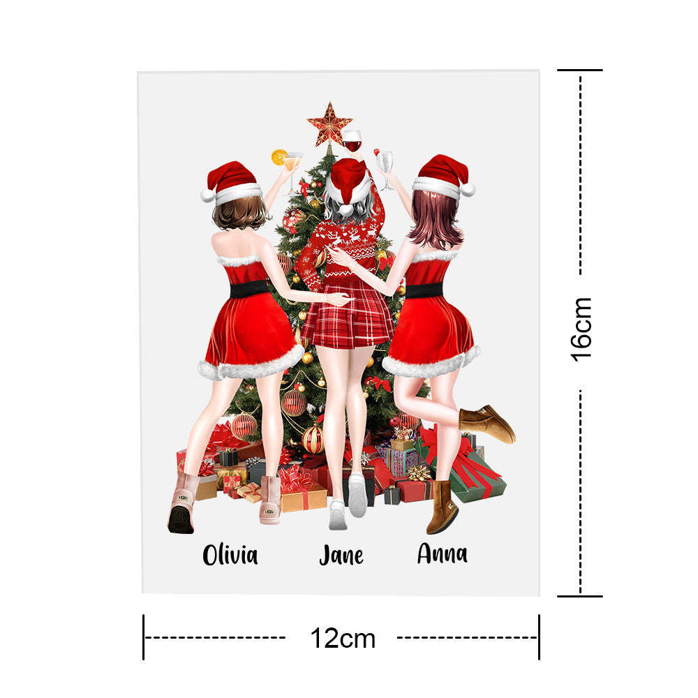 Sisters Image Personalized Hairstyle Clothes Name Plaque Lamp Christmas Gifts - photomoonlamp