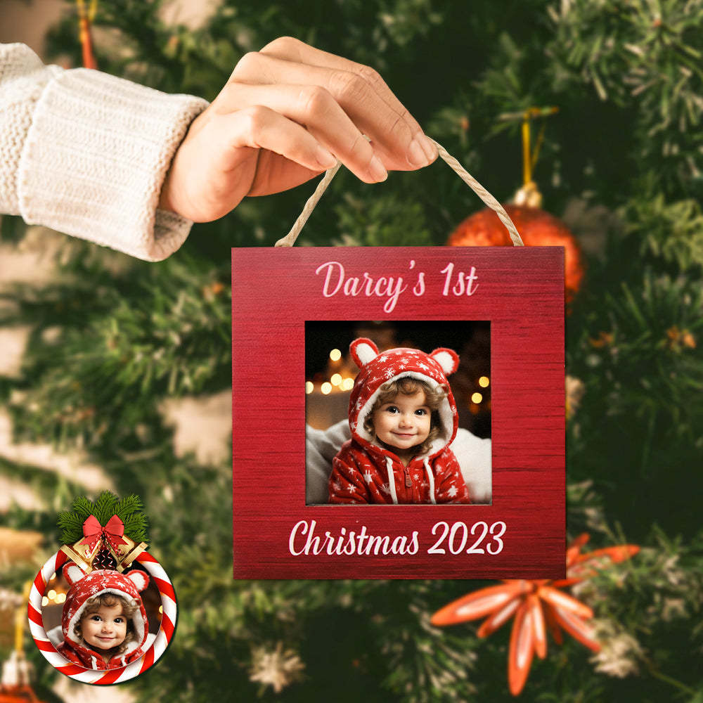 Custom Engraved Christmas Ornament Personalized Photo Creative Decor Christmas Day Gift - photomoonlamp