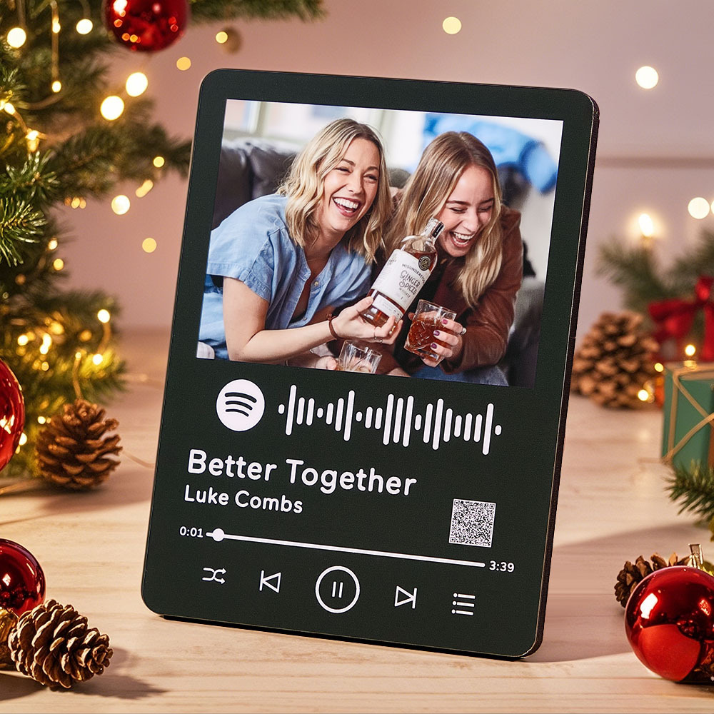 Personalized Photo and Video Plastic Plaque Custom Music Spotify Plaque Table Decorations Christmas Gift for Friends