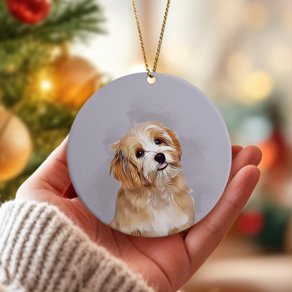 Personalized Pet Watercolor Ornament Using Pet's Photo + Name - Custom Ornament Christmas Dog Ornament Personalized Dog Ornament Custom Dog