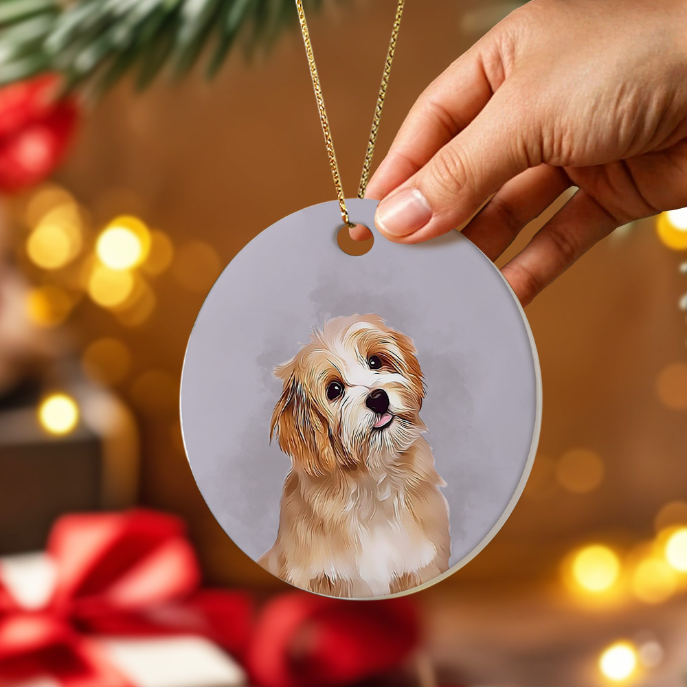 Personalized Pet Watercolor Ornament Using Pet's Photo + Name - Custom Ornament Christmas Dog Ornament Personalized Dog Ornament Custom Dog