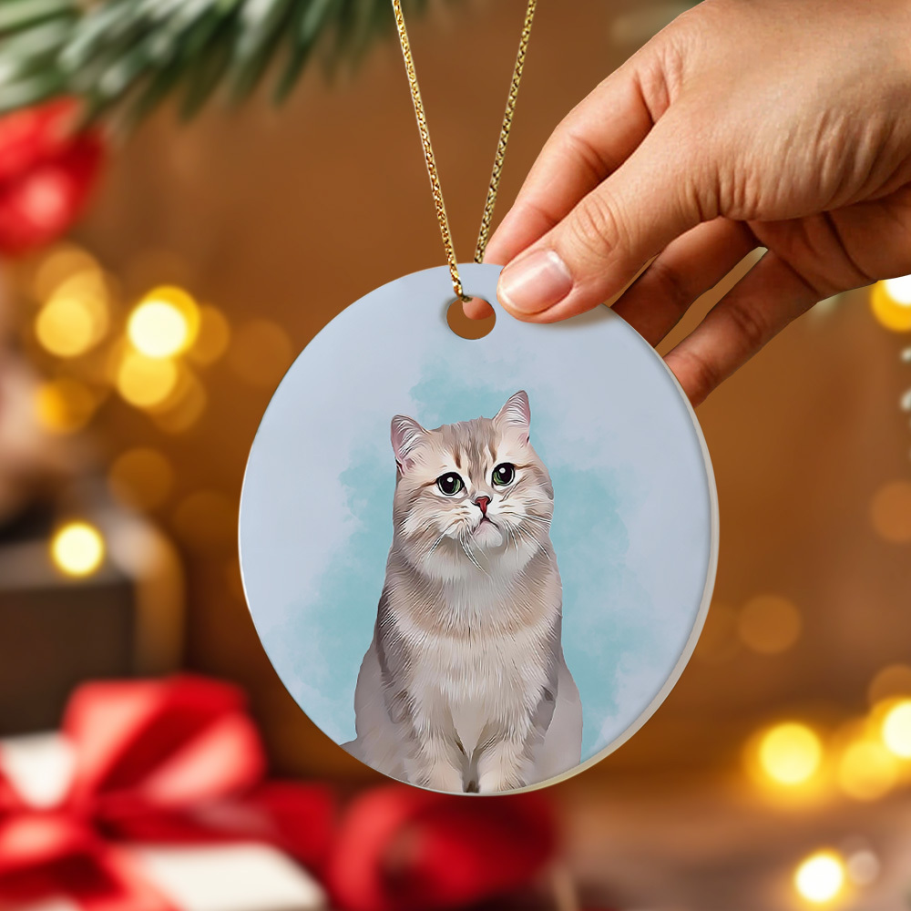 Personalized Pet Watercolor Ornament Using Pet's Photo + Name - Custom Ornament Christmas Dog Ornament Personalized Dog Ornament Custom Dog