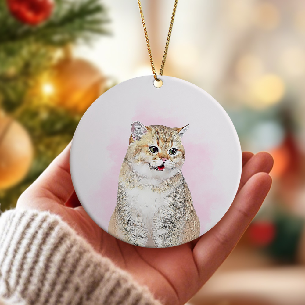 Personalized Pet Watercolor Ornament Using Pet's Photo + Name - Custom Ornament Christmas Dog Ornament Personalized Dog Ornament Custom Dog