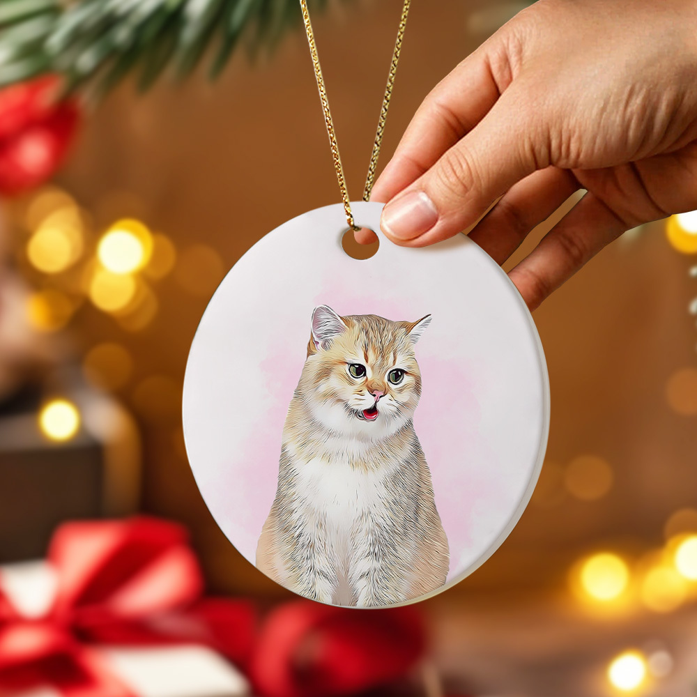 Personalized Pet Watercolor Ornament Using Pet's Photo + Name - Custom Ornament Christmas Dog Ornament Personalized Dog Ornament Custom Dog