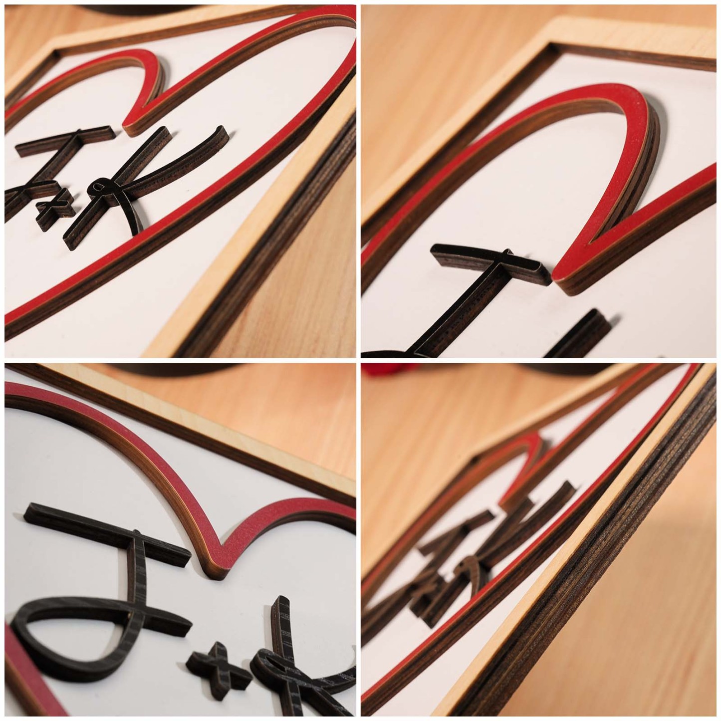 Personalized Letter Wooden Photo Frame Customized Initials Symbol of Love