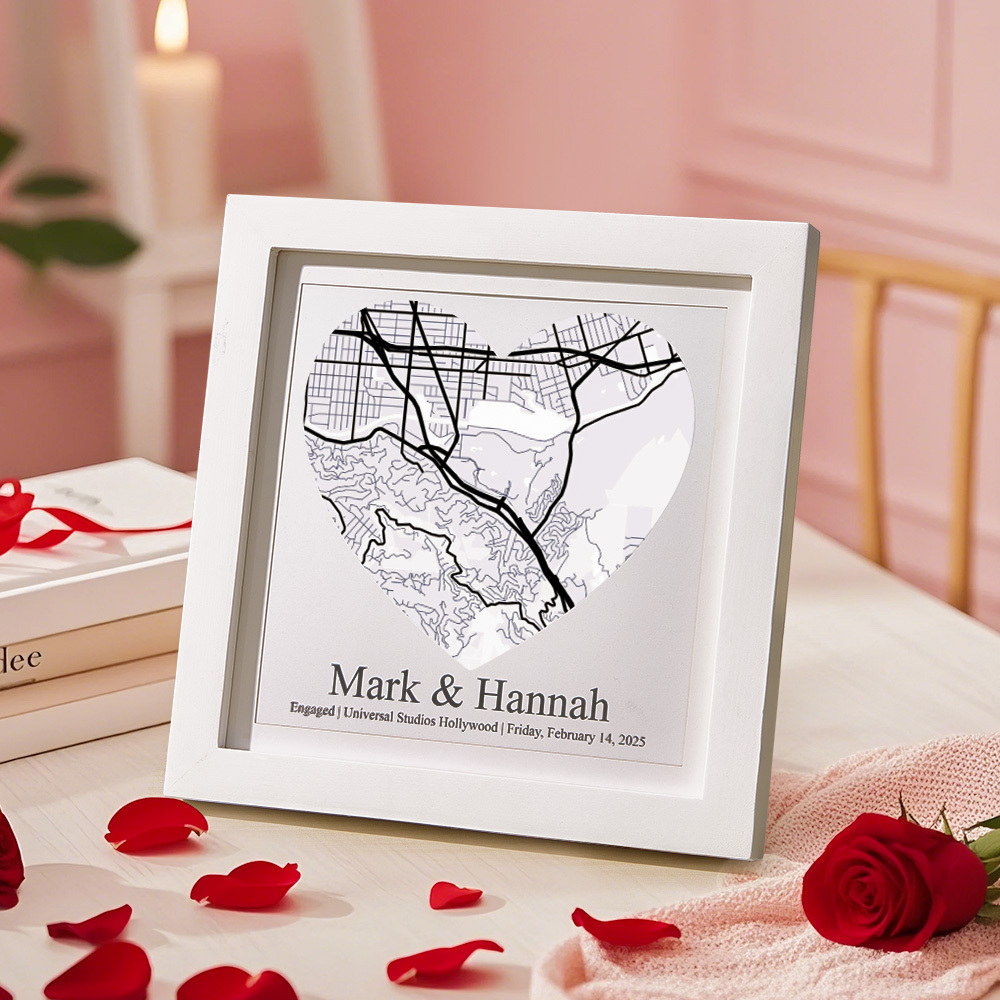 Custom Names Frame Desk Decoration Personalized Location Wedding Anniversary Day Gifts