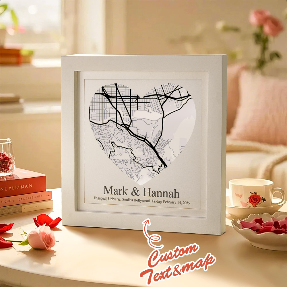 Custom Names Frame Desk Decoration Personalized Location Wedding Anniversary Day Gifts