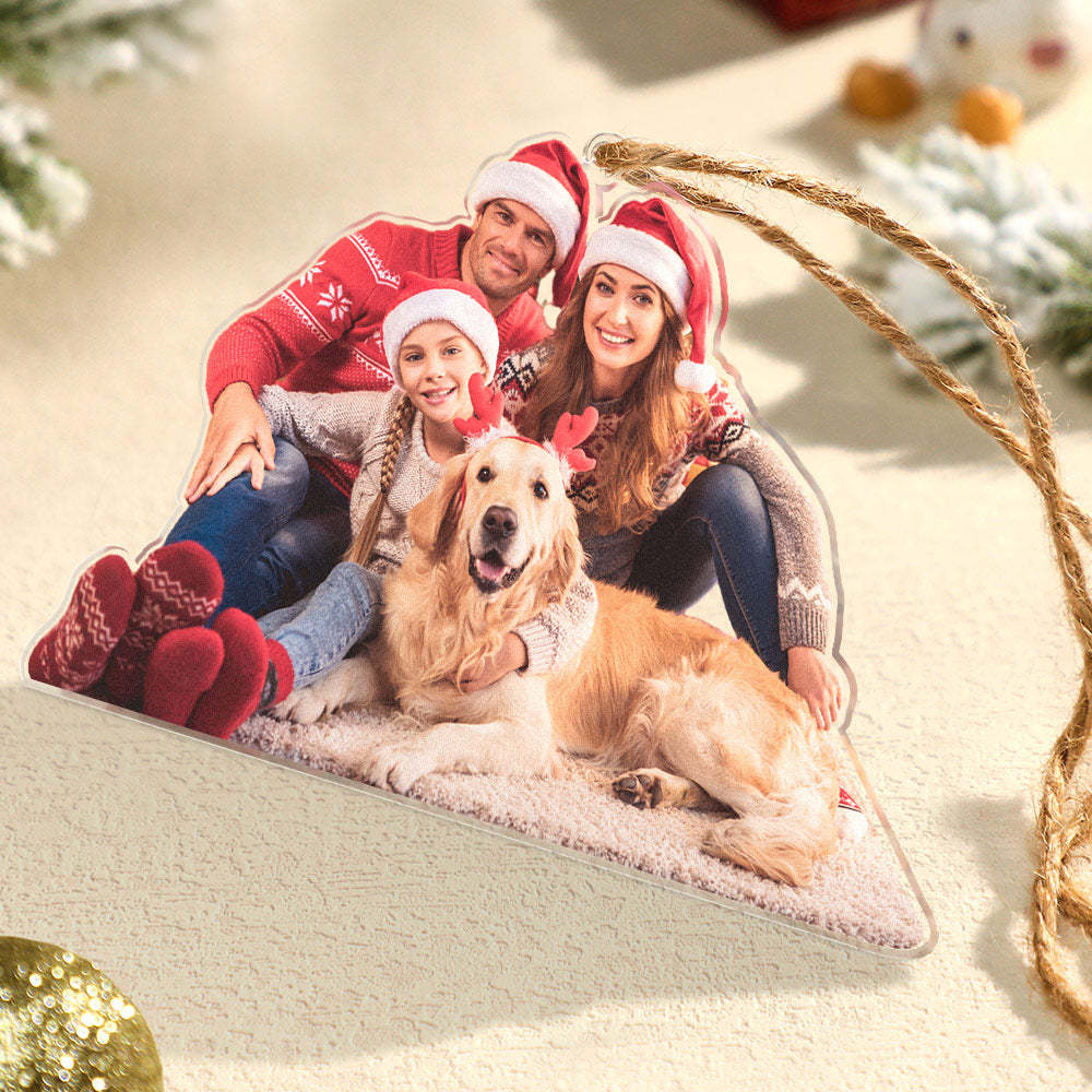 Custom Photo Christmas Tree Ornament Family Christmas Gift - photomoonlamp