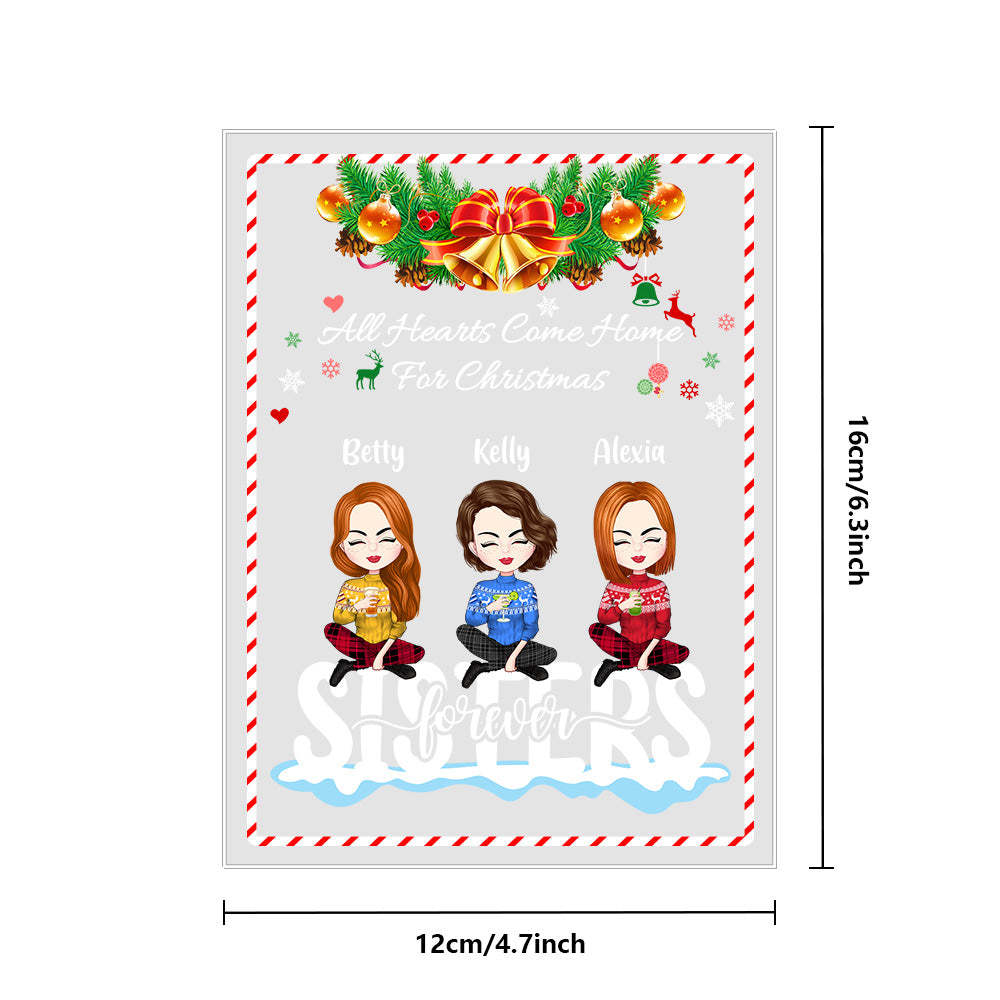 Custom Family Clip Art Personalized Hairstyle Clothes and Name Cartoon Plaque Christmas Gifts - photomoonlamp