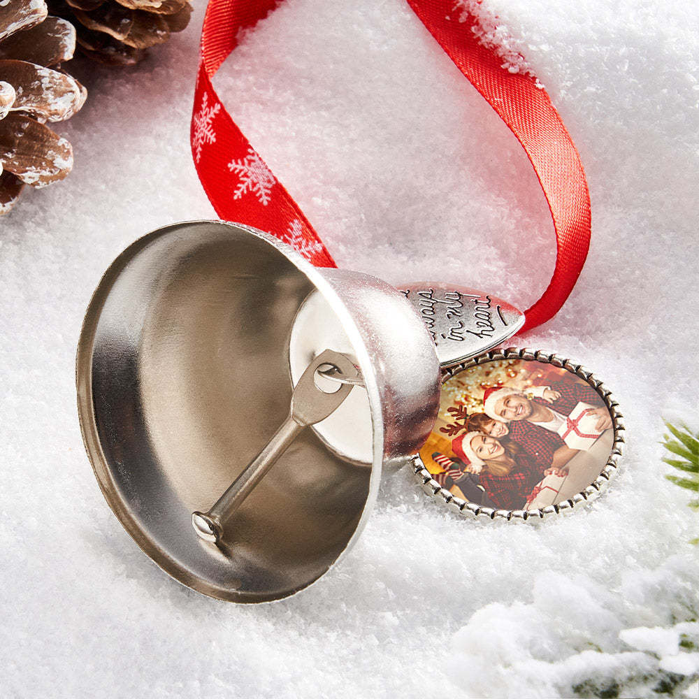 Custom Photo Christmas Bell Hanging Decor You Are Always Be My Heart Ornament Christmas Day Gift - photomoonlamp