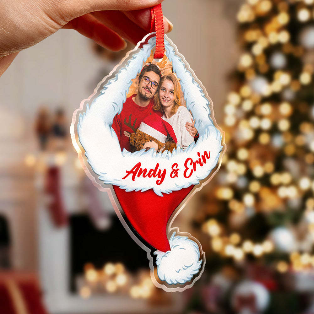 Personalized Photo Acrylic Ornament Custom Names Christmas Ornament Christmas Gift Decor - photomoonlamp