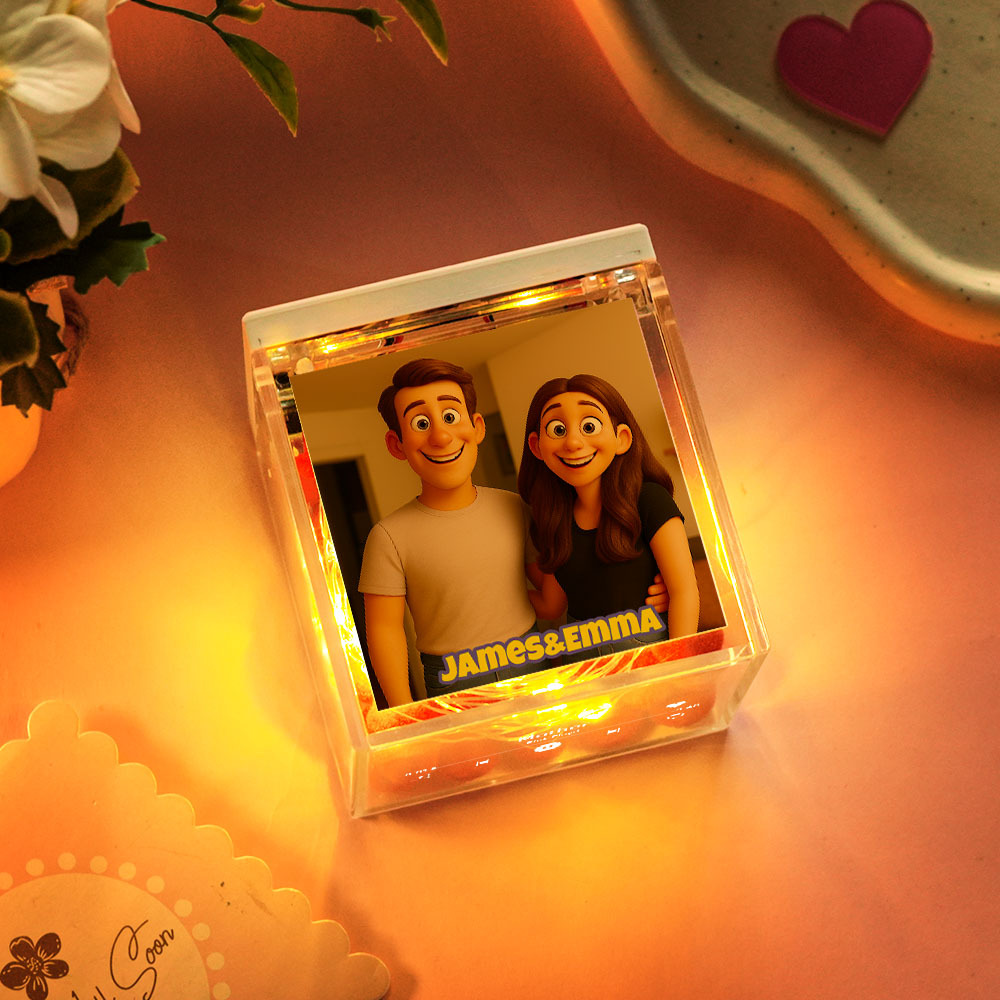 Custom Mini Vinyl Record Player Anime Photo Automatic Music Player Personalized Gifr For Lover - PhotoMoonLamp