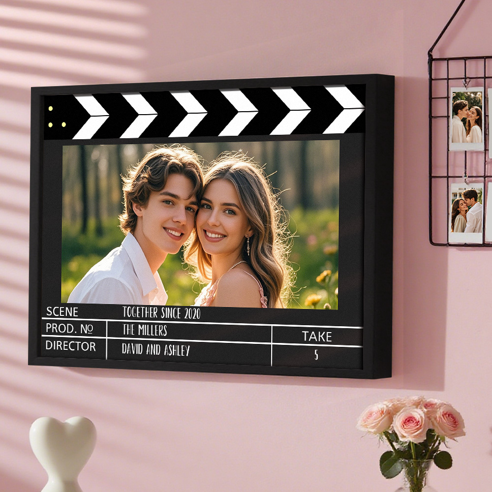 Custom Photo Home Decor Film Clapper Board Style Personalized Poster