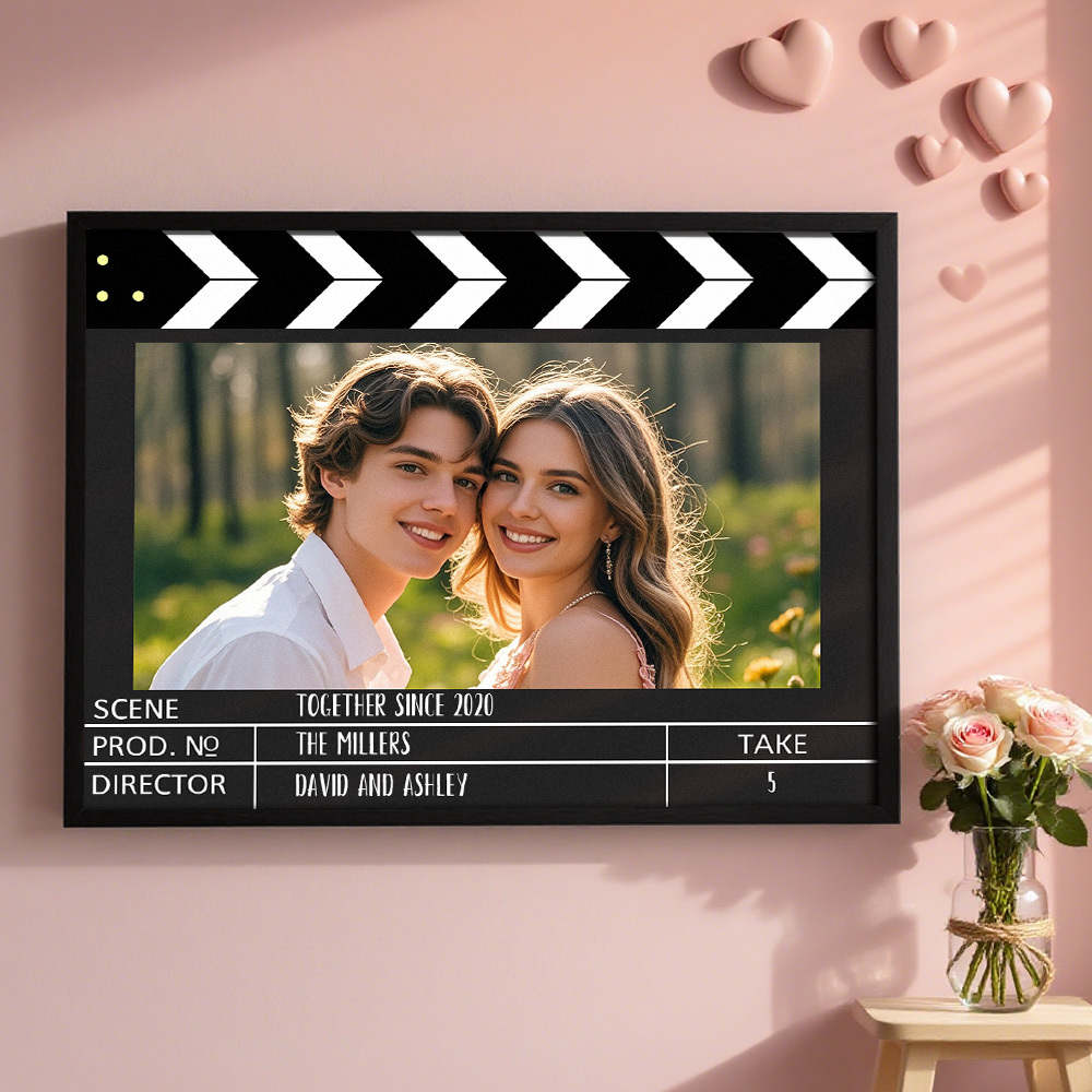 Custom Photo Home Decor Film Clapper Board Style Personalized Poster