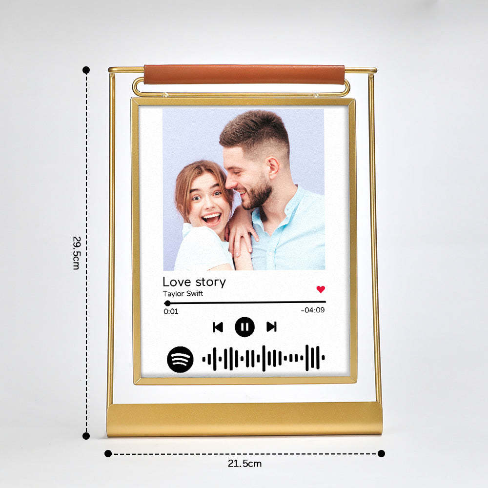 Scannable Spotify Code Photo Frame Personalized Double-Sided Display Stand Gifts For Lovers - photomoonlamp