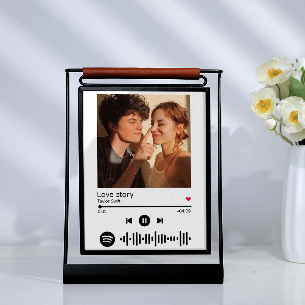 Scannable Spotify Code Photo Frame Personalized Double-Sided Display Stand Gifts For Lovers - photomoonlamp