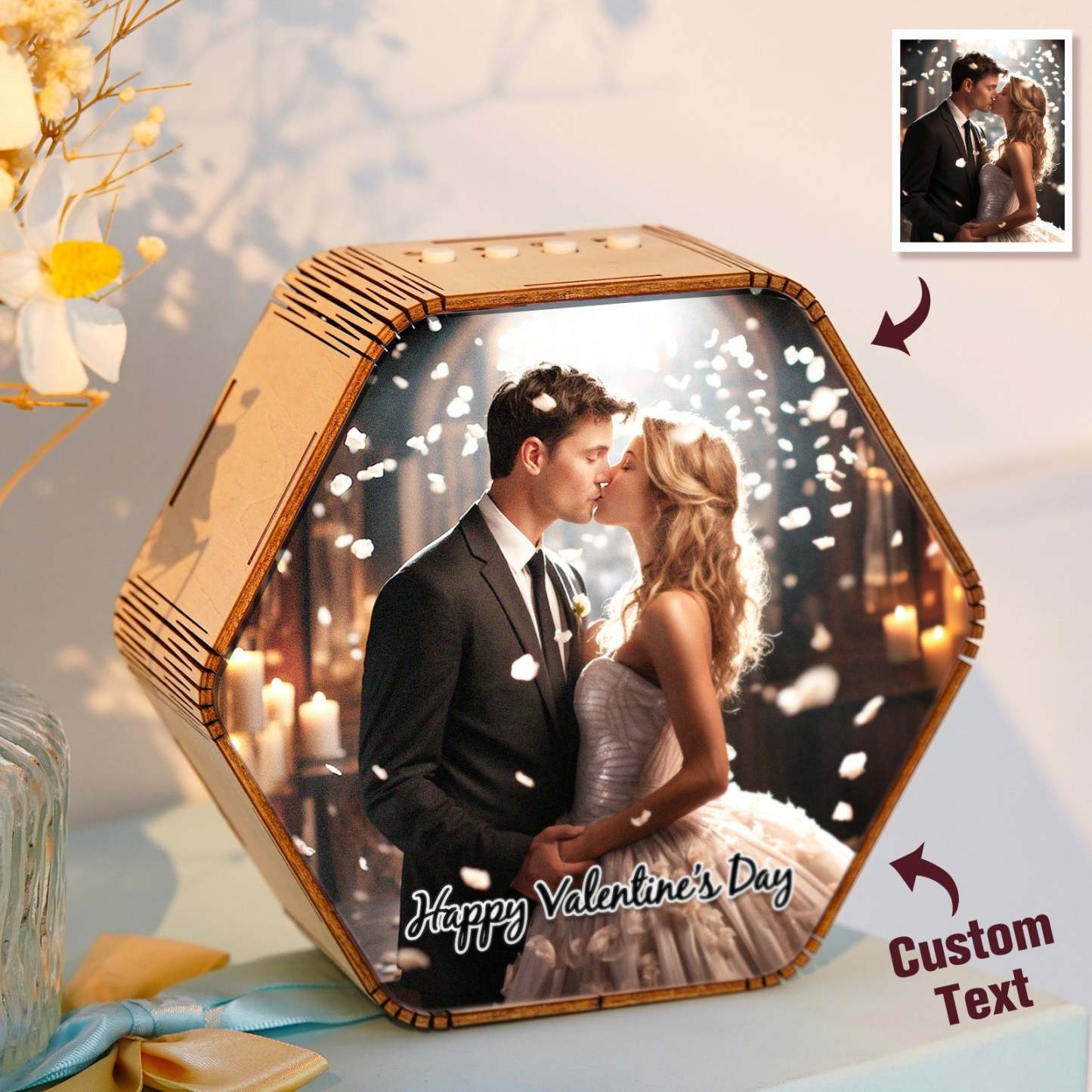 Personalized Photo Bluetooth Coloful Night Light With Custom Text Gifts For Her - photomoonlamp