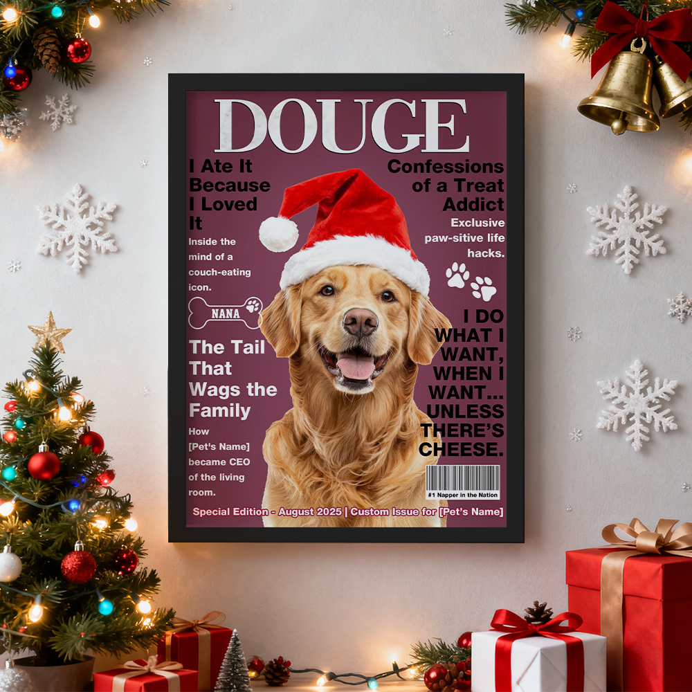 Personalized Custom Pet Magazine Cover Canvas, Custom Pet Portrait, Pet From Photo